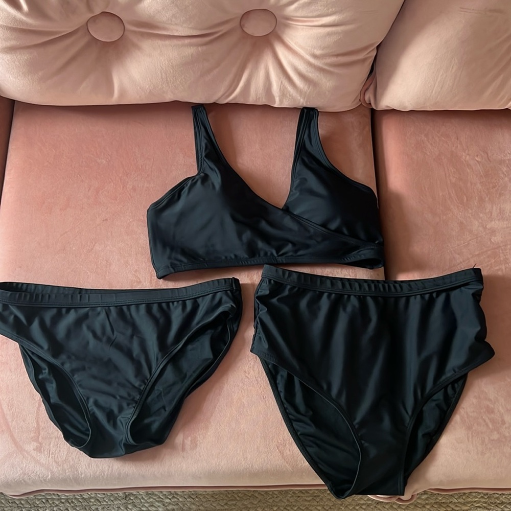 Kindred Bravely Crossover Maternity Bikini Top with Two Bottoms!